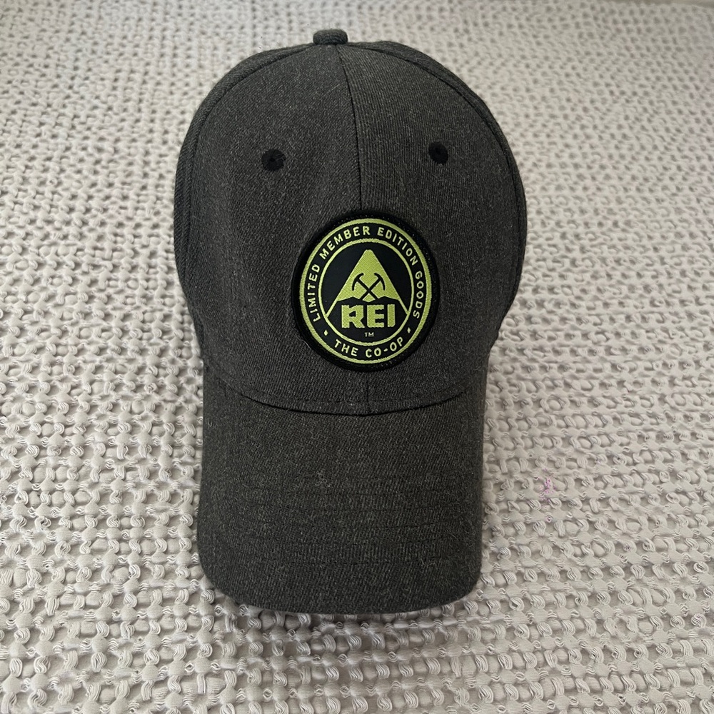 REI Dark Gray Cap with Green Logo